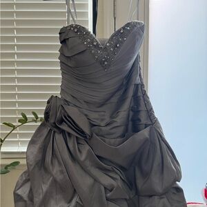 Cinderella Charcoal Gray Prom Dress